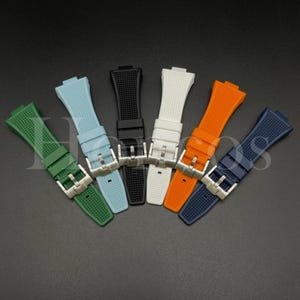 Replacement Coloful Rubber Watch Strap Fits for Tissot PRX Clasp and Adapter