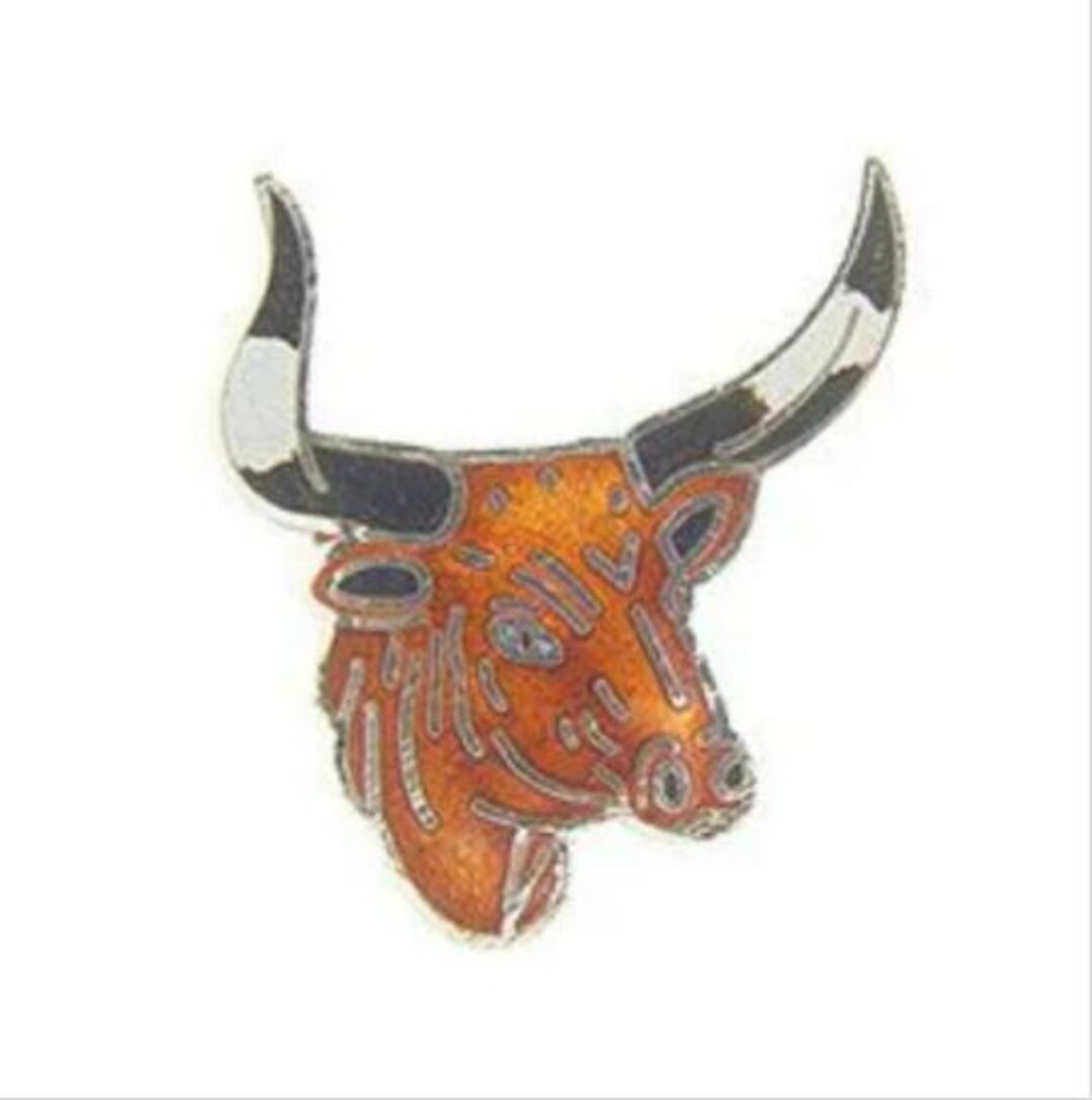 Custom Made Gothic Lapel Pins Bull Head Cowboy Skull Head Bones Western ...