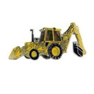 Custom Made Gothic Lapel Pins Backhoe Tractor Excavator Construction Bulldozer Crawler Dozer Vintage Gift for Men Pinbacks Yellow Black