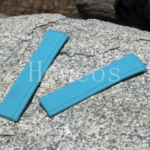 Replacement Soft Rubber Band Strap Custom Made Fits for Patek Philippe Aquanaut 5167A Ice Blue
