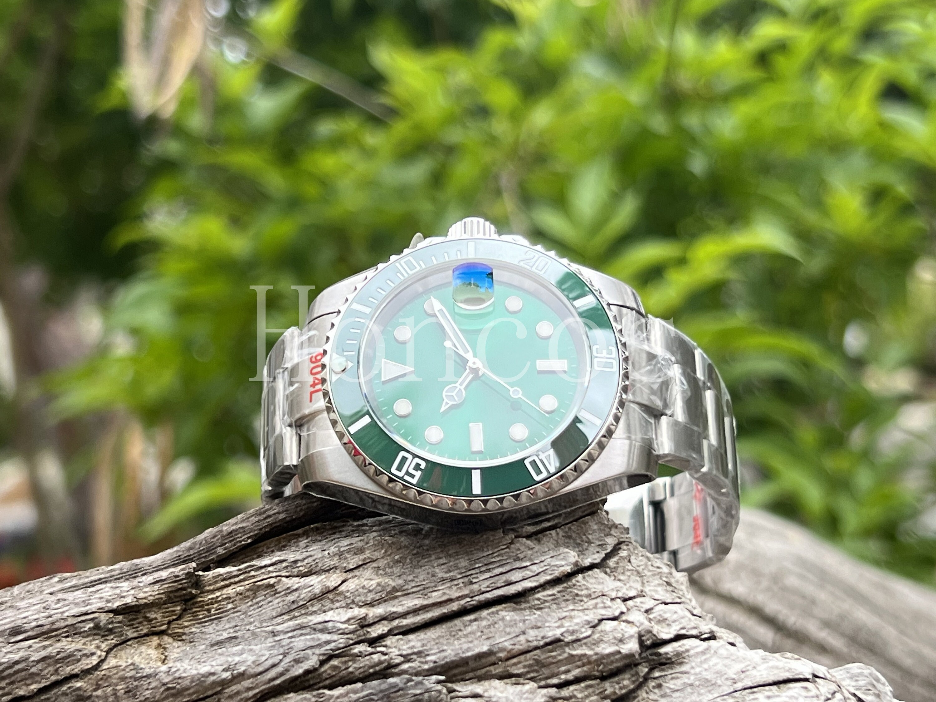 mod nh35 サブマリーナタイプ グリーンサブオマージュ Custom Made MODS SUB Style Watch With SKX NH35 Green Dial