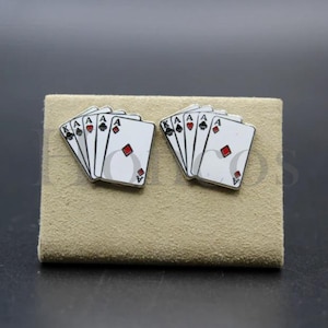 Gemelos personalizados de ases y reyes, regalo de naipes, noche de póquer, estilo Las Vegas