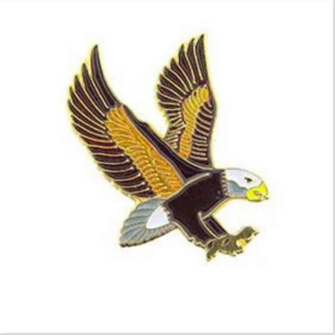 Crescent Hawk Pin Custom Made Gothic Lapel Pins Hunting Flying Eagle Hawk Falcon Wildlife ...