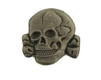 Skull Crossbones Custom Made Lapel Pins Vintage Style Gift DIY Jewelry for Men Pinbacks Satin Silver