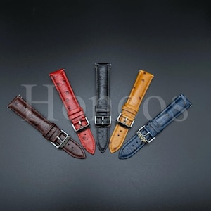 18/19/20/21/22 Custom Made Vintage Replacement Colorful Leather Strap with Tank Buckle Fits For most Watch
