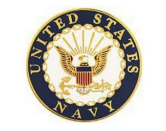 Custom Made Gothic Lapel Pins United States Navy emblem Military Order Vintage Gift for Men Pinbacks Blue White Gold