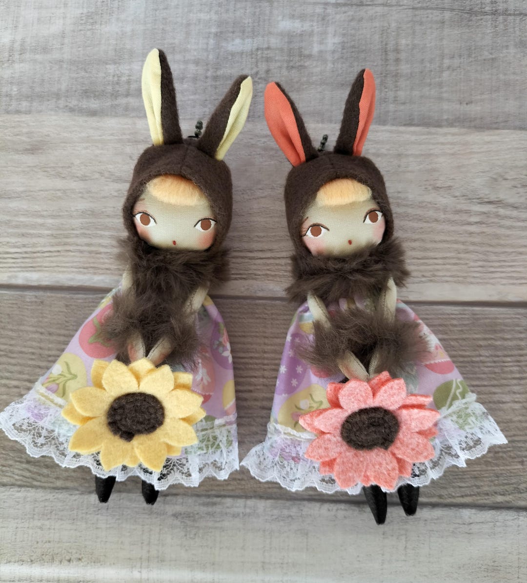 Handmade Charm brown Rabbit Doll Easter Doll - Etsy