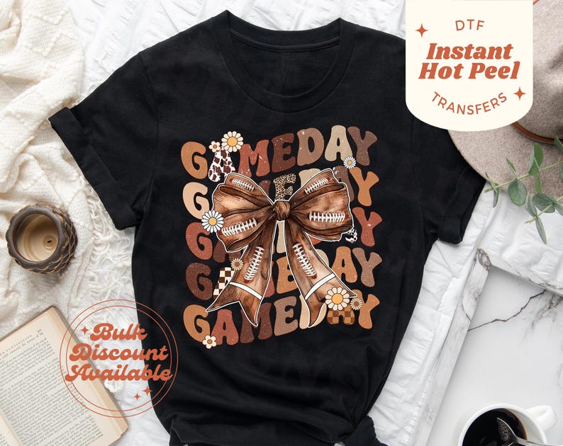 Ready to Press DTF Transfers Game Day Bow Iron on Transfers Sport Direct to Film Transfers Etsy