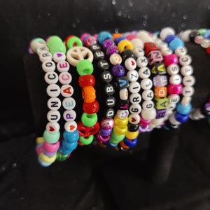 5 pack Kandi bracelet, EDM, PLUR, Rave, Festival accessories, Pony beads, Kandi pattern friendship bracelet
