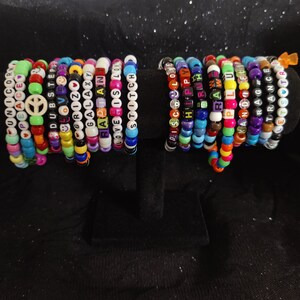10 pack Kandi bracelet, EDM, PLUR, Rave, Festival accessories, Pony beads, Kandi pattern friendship bracelet