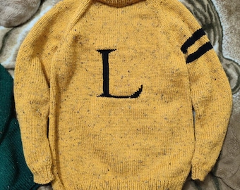 Personalized Weasley Sweater  custom gift.Cozy Wool Knit for a Magical Holiday! Handmade monogram sweater, personalised gift,initial sweater