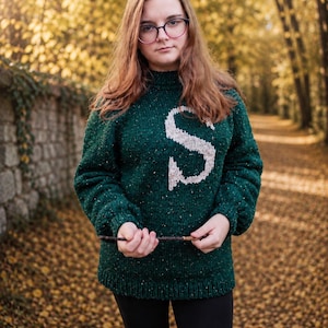 Jersey Weasley personalizado – Jersey navideño de punto hecho a mano inspirado en la Sra. Weasley, regalo con monograma personalizado