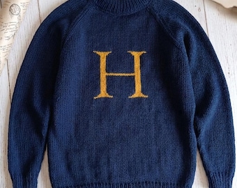 Personalized Weasley Sweater – Mrs Weasley Inspired Cozy Handmade Knit Christmas Jumper, Custom Monogram Gift