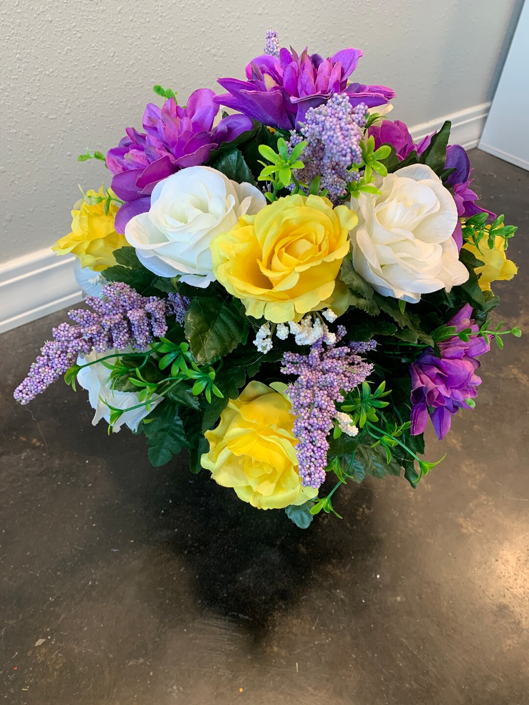 Cemetery Vase Cone Arrangement Memorial Flower Inserts Etsy