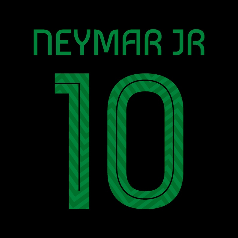May include: Green and black jersey with the text "NEYMAR JR" and the number "10" in a bold, stylized font.