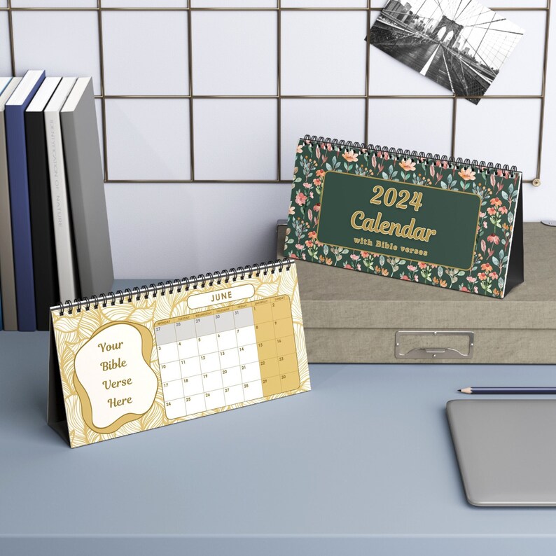 2024 Custom Bible Verse Desk Calendar, Christian Scripture Calendar