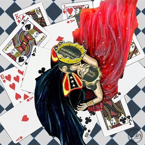 Euchre Love - Cópia da reprodução da pintura original| Cartas de jogar | Presente Perfeito | Para ele | Para ela | Póquer | Eucre | Amor | Casal