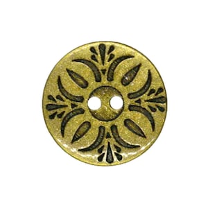 Gold Geometric Floral 2 Hole Buttons Sizes 18mm 23mm or 28mm