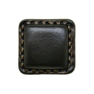 Brown Leather Effect Square Shank Buttons Sizes (Diameter) 20mm