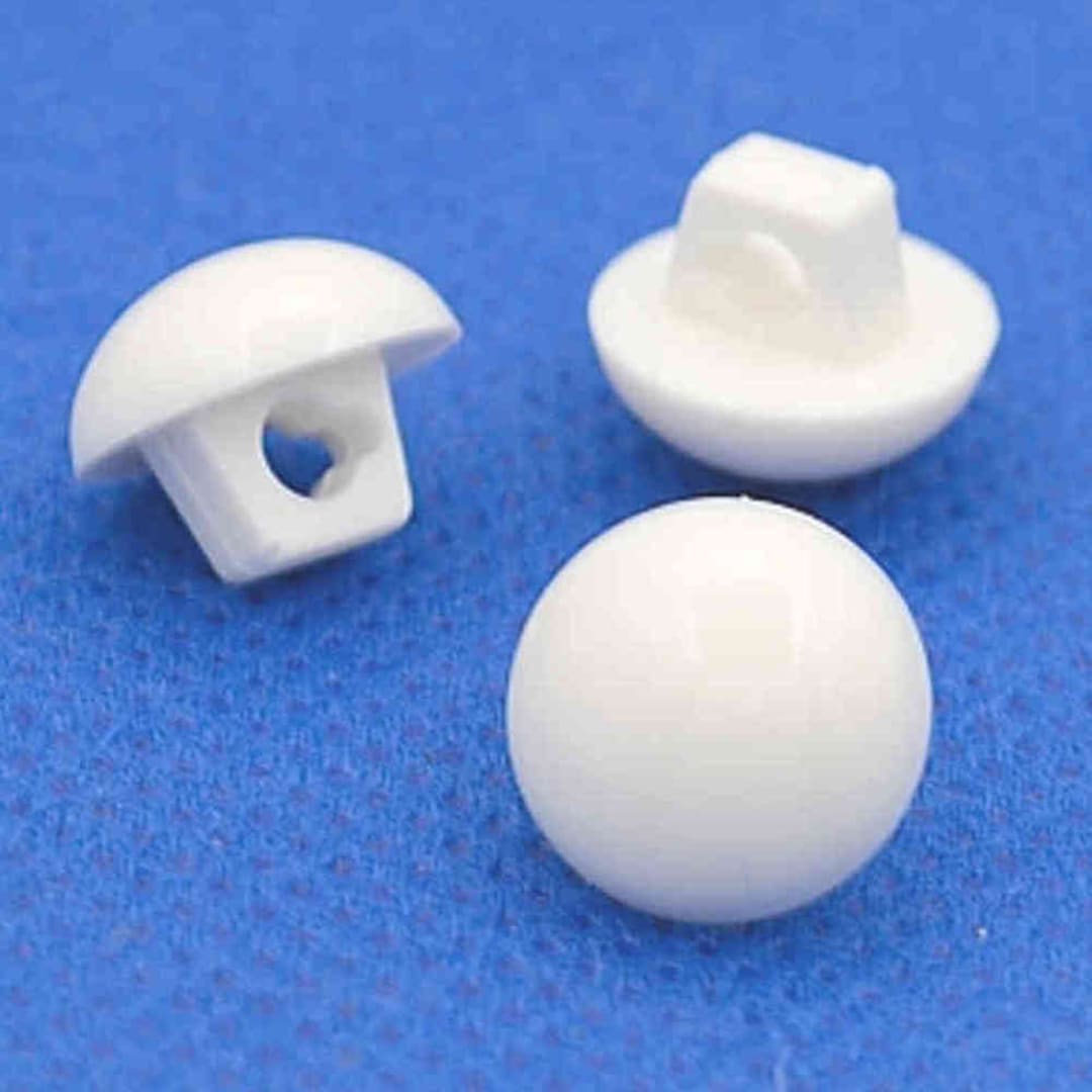 White Dome Half Ball Shank Buttons Sizes 7.5mm 9mm 10mm and 11.5mm - Etsy
