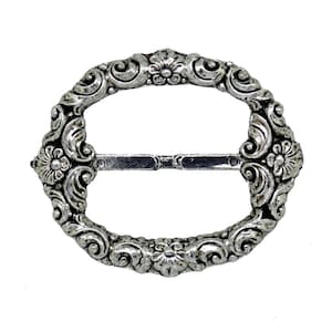 Decorative Oval Buckle Slider Antique Silver Size (Internal Width) 30mm