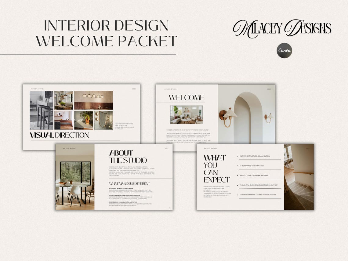 Interior Design Welcome Packet Template | Canva Editable - Etsy