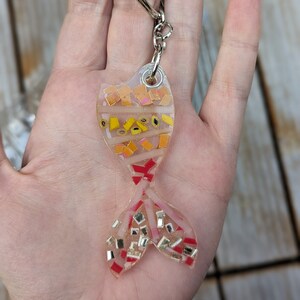 Recycled Beach Plastic Mermaid Tail Keychain | Ocean Plastic | Sustainable Upcycle Eco Friendly Jewelry | Microplastic | Handmade