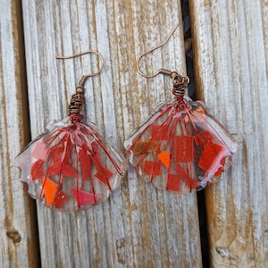 Recycled Beach Plastic Shell Shaped Earrings | Ocean Plastic | Sustainable Upcycle Eco Friendly Jewelry | Microplastic | Handmade