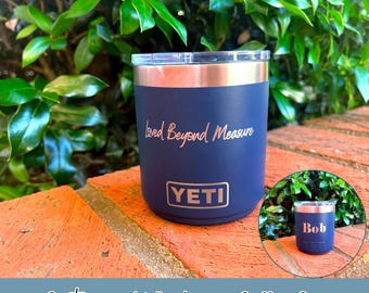 Custom Laser Engraved YETI 10 oz Lowball Tumbler: Personalized Whiskey Cup