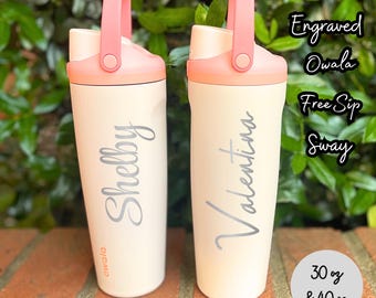 Personalized Owala Water Bottle: Laser Engraved FreeSip Sway, 30/40 oz