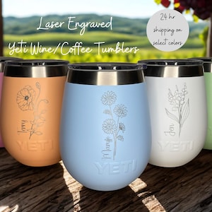 YETI Wine Coffee Tumbler Personalized Engraved , Gift for Her, Bridesmaid Gift, Gift for Mom