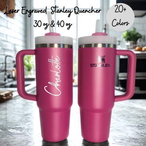 Personalized Stanley with Birth Flower | Stanley 30 oz Quencher  | Custom Engraved Cup Gift | Personalized Gift