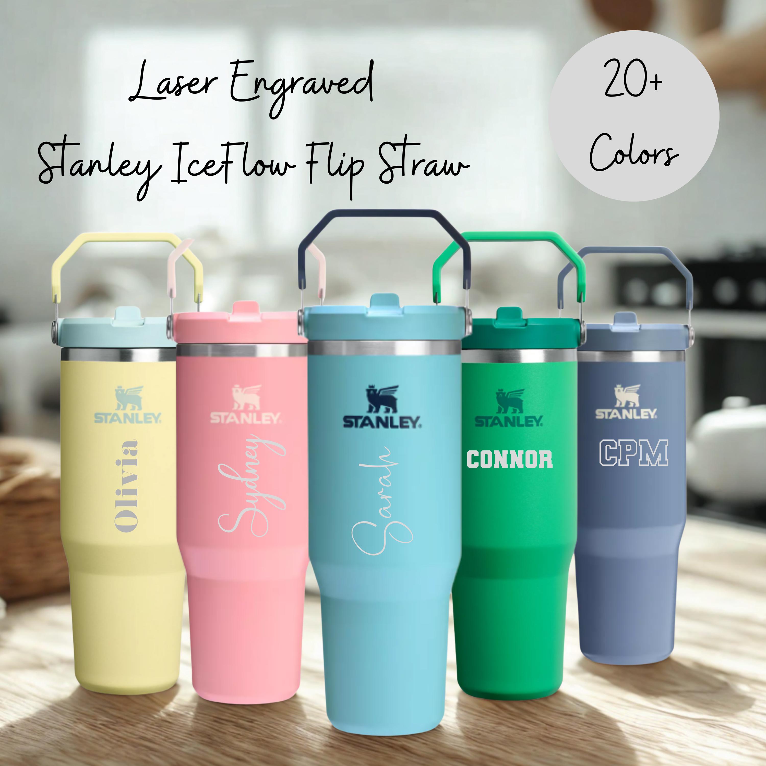 Personalized Stanley Iceflow Tumbler: 30 Oz Laser Engraved Flip
