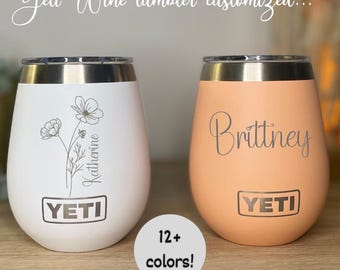 Personalized Engraved YETI Wine Tumbler, Gift for Her, Bridesmaid Gift, Gift for Mom