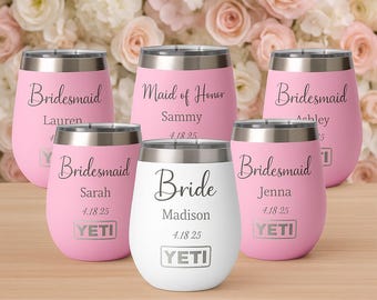 Wedding Party YETI Tumbler Personalized Engraved , Gift for Bride, Bridesmaid Gift, Bachelorette Party Gift