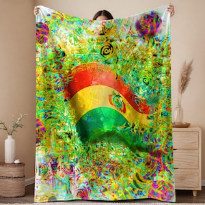 BOLIVIA Velveteen Plush Blanket,bOLIVIA  mom blanket,bOLIVIA grandma GIFT,bOLIVIAgift, bOLIVIA flag,bOLIVIA mon gift . Bolivian tapestry