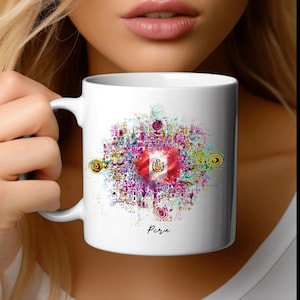 Peruvian white  mugs, PERU  &#39; S Ceramic Mug, (11oz, 15oz) ,PERU Original coffee Mugs, PERU   designs,Peru svg and png,Peru  gift