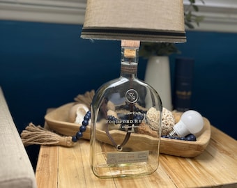 1L Woodford Reserve Whiskey Lamp Whiskey Sustainable Gifts, Upcycled Lamp, Man Cave, Unique Lamp, Home Bar Light, Pub Decor, Bourbon Light