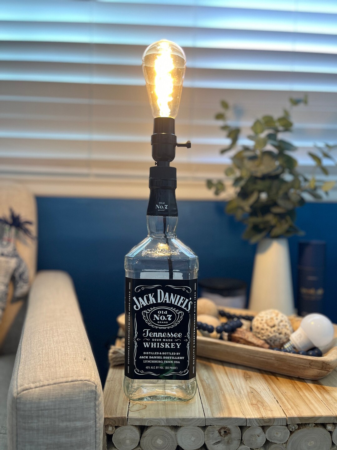 1.75L Jack Daniels Whiskey Bottle Table Lamp, Desk Accent Light, Home ...