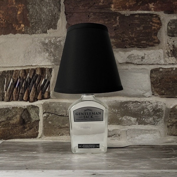 Jack Daniel's Gentleman Jack Whiskey Bottle Lamp, desk accent light, home bar decor, pub lounge decor, man cave light, whiskey lover gift