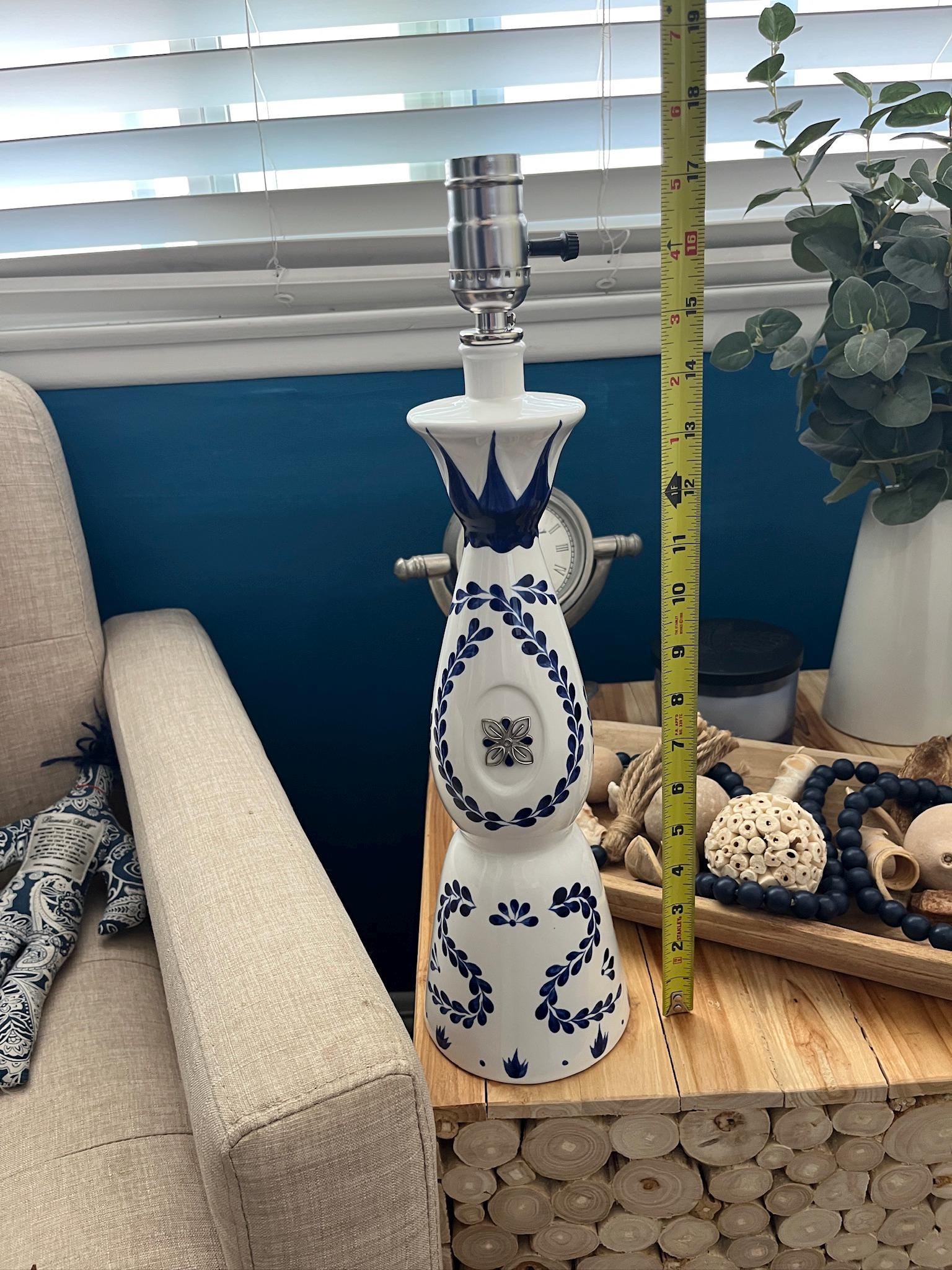Clase Azul Tequila Bottle Lamp: Upcycled Home Bar Decor, Tequila