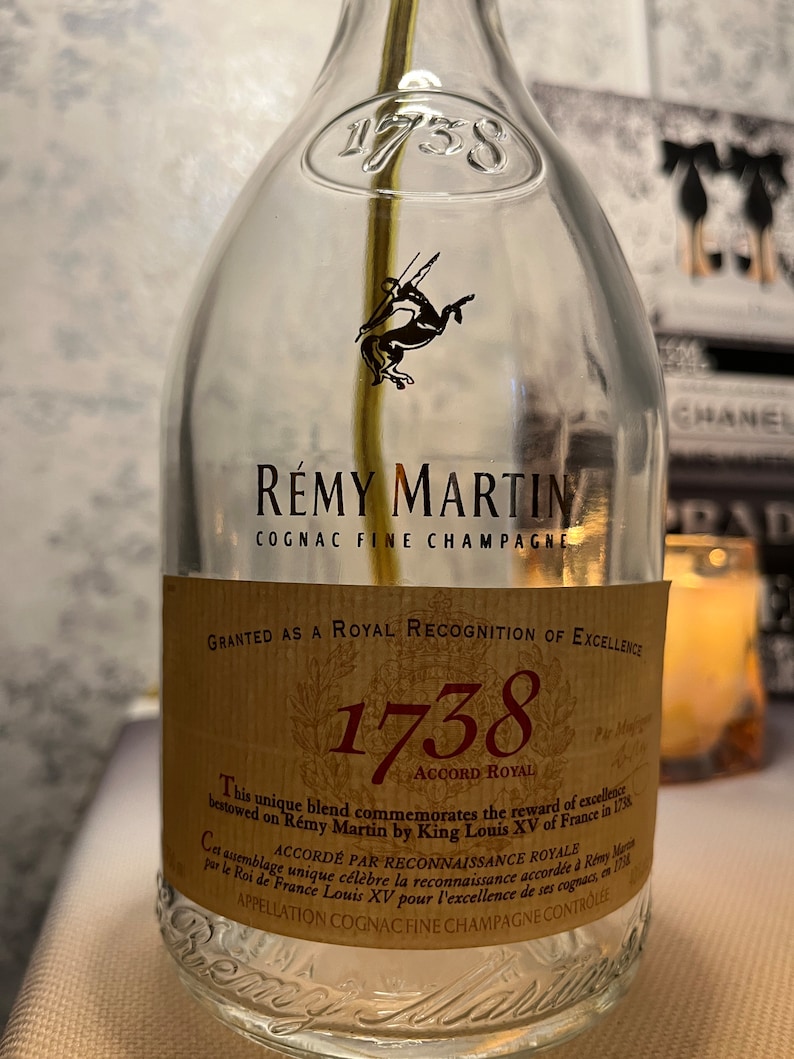 Remy Martin Cognac Bottle Lamp: Upcycled Bar Decor Accent Light - Etsy
