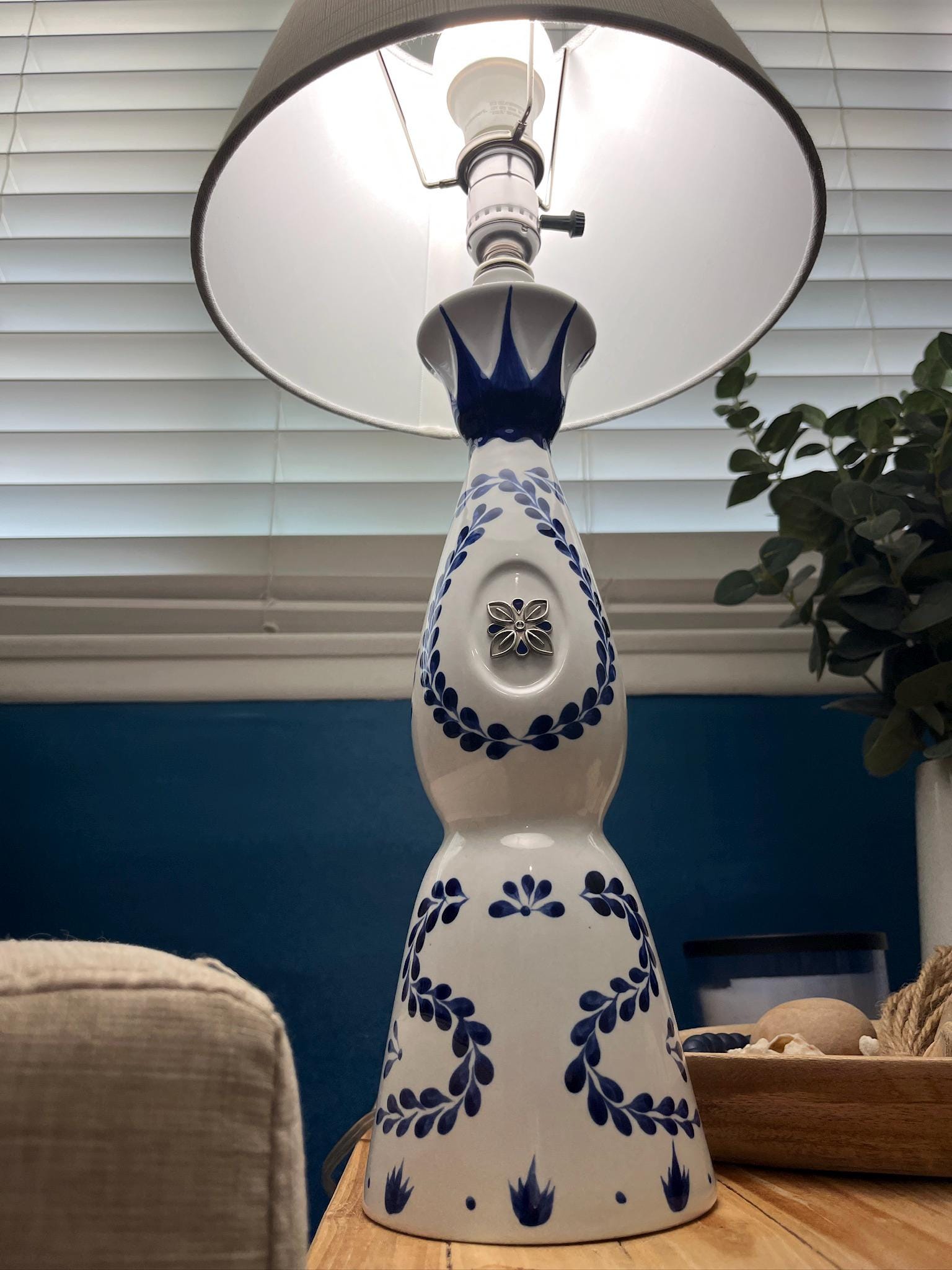 Clase Azul Tequila Bottle Lamp: Upcycled Home Bar Decor, Tequila