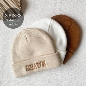 Custom Baby Adult matching Beanie, Embroidered kids hat, personalized Beanie, kids winter cap, Baby shower gift, New Mom Gift,Christmas Gift