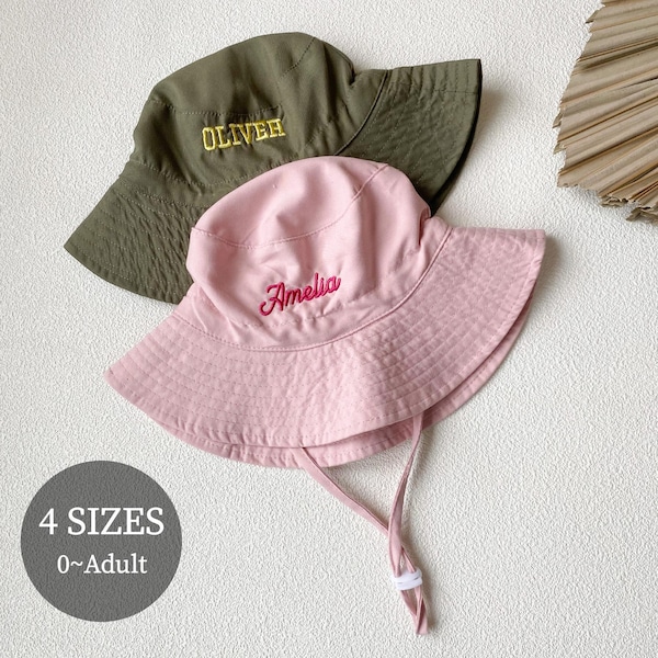 Sombrero de verano personalizado para niños, sombrero bordado para bebé, sombrero personalizado, sombrero de verano personalizado, sombrero para niños, sombrero de pescador para bebé, regalo para baby shower
