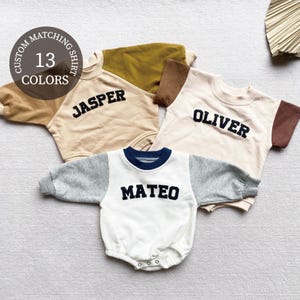 Body con felpa arcobaleno personalizzata con nome Puff, tutina a bolle personalizzata, regalo per baby shower, compleanno minimalista per neonati, regalo di Natale per neonati
