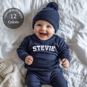 Body de bebé con nombre personalizado, mono de burbuja personalizado, regalo de baby shower, cumpleaños minimalista para bebé, regalo de Navidad para bebé