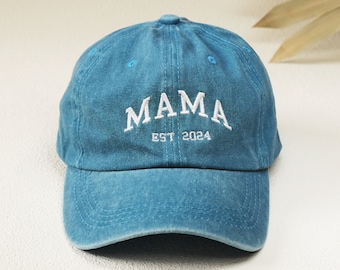 Custom Mama Hat, Embroidered Baseball Hat, Gift For New Parents Grandma Grandpa, Pregnancy Announcement, Mothers day gift, New Mom Gift