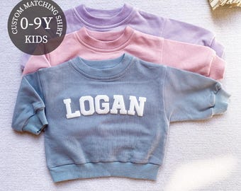 Matching Custom Puff Name Checkered Sweatshirt Bodysuit, Personalized Bubble Romper, Baby Shower Gift, Baby Birthday, Baby Christmas Gift