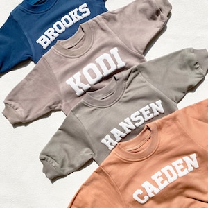 Custom Puff Name Baby Sweatshirt Bodysuit, Personalized Bubble Romper, Baby Shower Gift, Minimalist Baby Birthday, Baby Christmas Gift